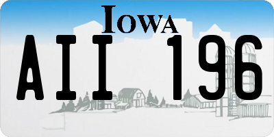 IA license plate AII196