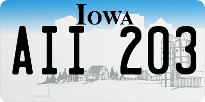 IA license plate AII203