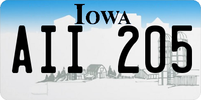 IA license plate AII205