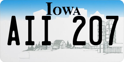 IA license plate AII207