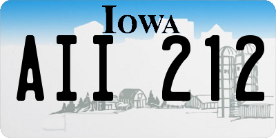 IA license plate AII212