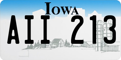 IA license plate AII213