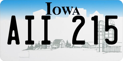 IA license plate AII215