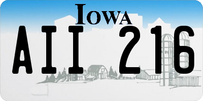 IA license plate AII216