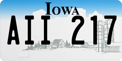 IA license plate AII217