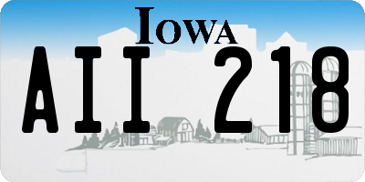 IA license plate AII218