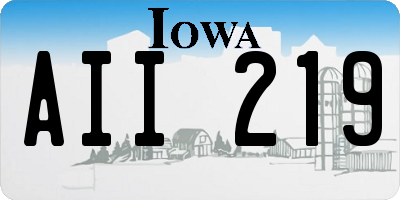 IA license plate AII219