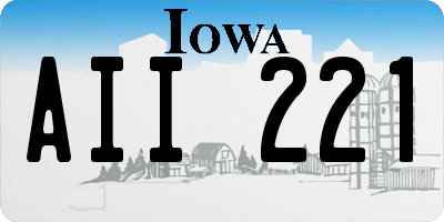 IA license plate AII221