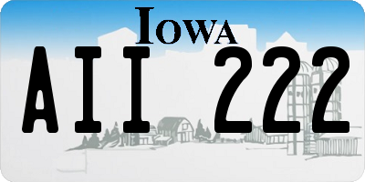 IA license plate AII222