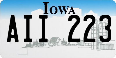 IA license plate AII223