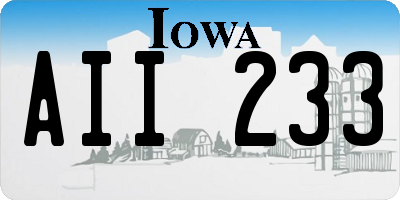 IA license plate AII233