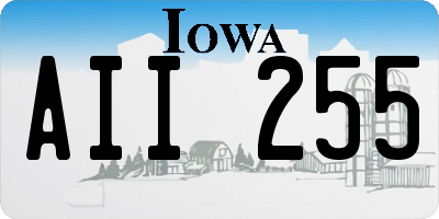 IA license plate AII255
