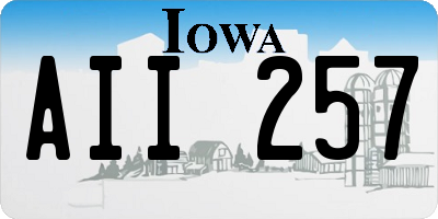 IA license plate AII257