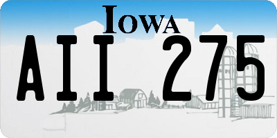 IA license plate AII275