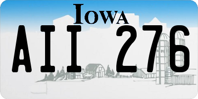 IA license plate AII276
