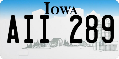 IA license plate AII289