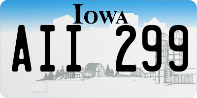 IA license plate AII299