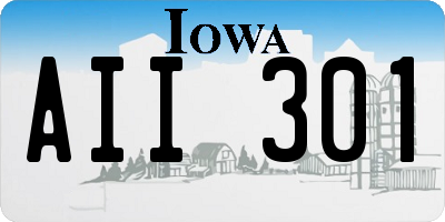 IA license plate AII301