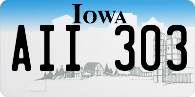 IA license plate AII303