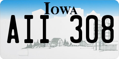 IA license plate AII308