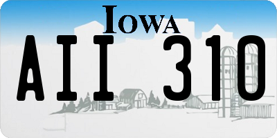 IA license plate AII310