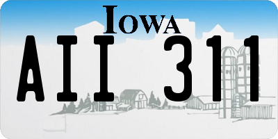 IA license plate AII311
