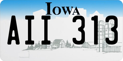 IA license plate AII313