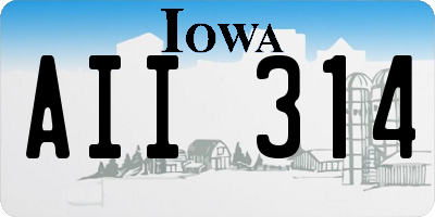 IA license plate AII314