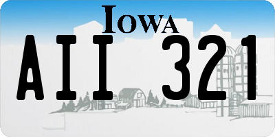 IA license plate AII321