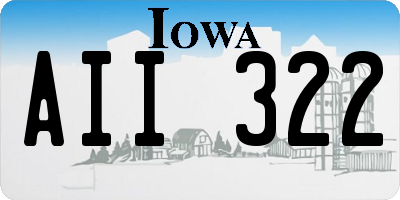 IA license plate AII322