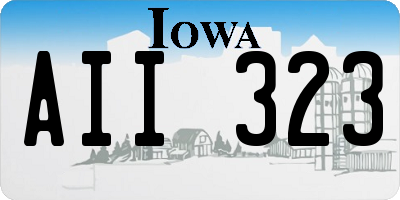 IA license plate AII323
