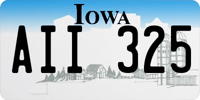IA license plate AII325