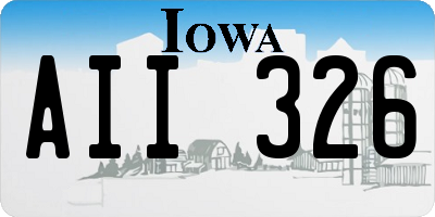 IA license plate AII326
