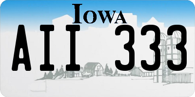 IA license plate AII333