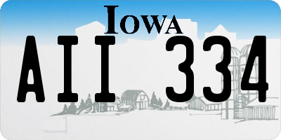 IA license plate AII334
