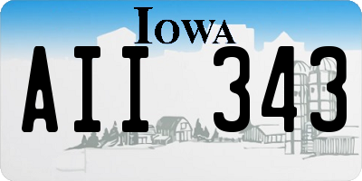 IA license plate AII343