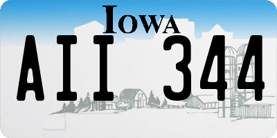 IA license plate AII344