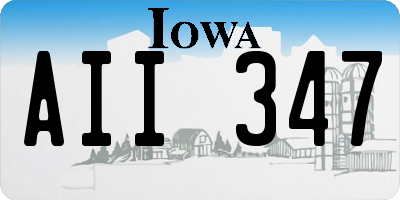 IA license plate AII347