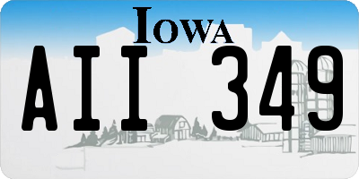 IA license plate AII349