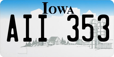 IA license plate AII353