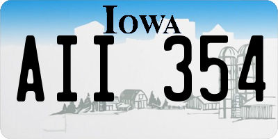 IA license plate AII354