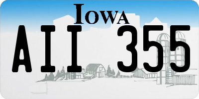 IA license plate AII355