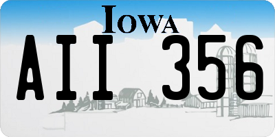 IA license plate AII356