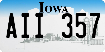 IA license plate AII357