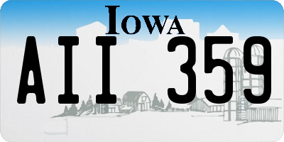 IA license plate AII359