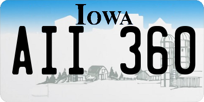 IA license plate AII360