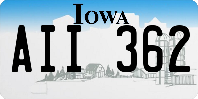 IA license plate AII362