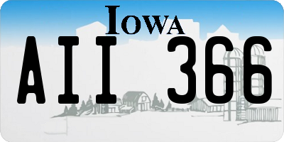 IA license plate AII366