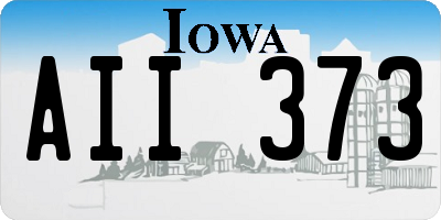 IA license plate AII373