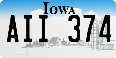 IA license plate AII374